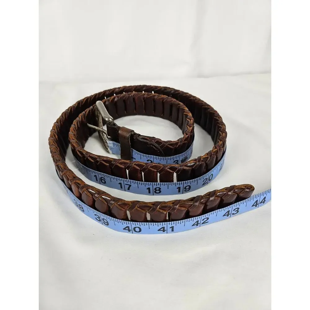 REWARD BRAND GENUINE LEATHER BRAIDED BELT SIZE 36 - DARK BROWN